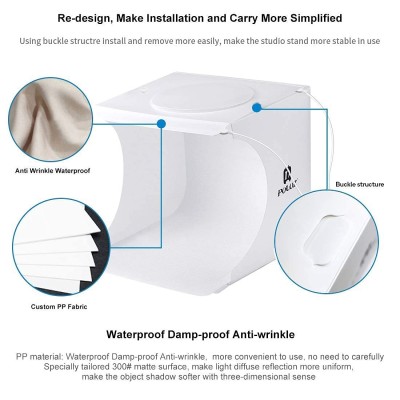Verilux® Mini Photo Studio Super Bright Photography Light Box Lightbox Portable Shooting Light Tent with 6 Colors Photography Backdrops Waterproof Background Screen Carrying Bag (20cm*20cm) Verilux® Mini Photo Studio Super Bright Photography Light Box Lightbox Portable Shooting Light Tent with 6 Colors Photography Backdrops Waterproof Background Screen Carrying Bag (20cm*20cm)