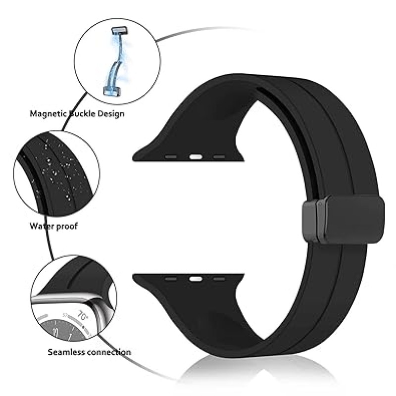 VEMIGON Compatible with Apple Watch Straps 46mm 45mm 44mm 42mm 49mm 41mm 40mm 38mm Women Men, Soft Silicone Magnetic Buckle Sport Bands for iWatch Series 10 9 8 7 6 5 SE/SE2 4 3 2 1 Ultra VEMIGON Compatible with Apple Watch Straps 46mm 45mm 44mm 42mm 49mm 41mm 40mm 38mm Women Men, Soft Silicone Magnetic Buckle Sport Bands for iWatch Series 10 9 8 7 6 5 SE/SE2 4 3 2 1 Ultra