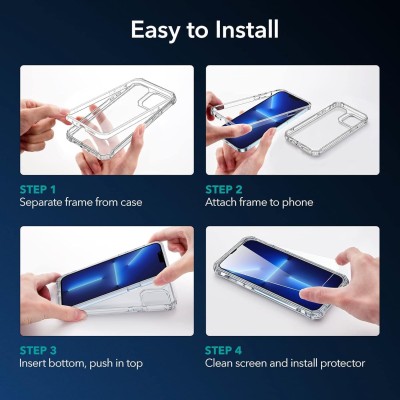 ESR Air Armor 360 Case with Screen Protector, Compatible with iPhone 13 Pro, Full-Body Case, Tough Case, Military-Grade Protection, with Tempered-Glass Screen Protector 2 Pack, Clear ESR Air Armor 360 Case with Screen Protector, Compatible with iPhone 13 Pro, Full-Body Case, Tough Case, Military-Grade Protection, with Tempered-Glass Screen Protector 2 Pack, Clear