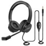 Eksa H12 Wired Over Ear Headphones with Mic Pc Computer, Wired 3.5Mm Connection, in-Line Control for Volume, Noise Cancelling for Mobile, Laptop, Pc, Business Calls and Call Centre with Clear Chat