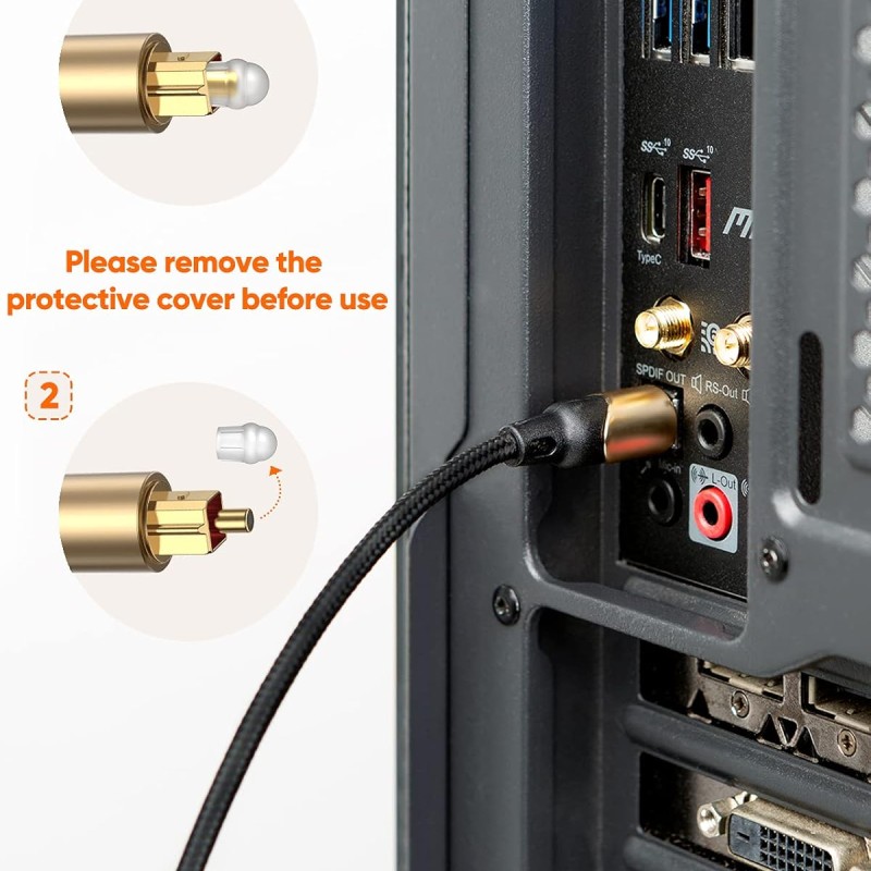 Cablecreation Toslink Cable Male To Male Digital Optical Audio Cable With Gold-Plated Connector For Home Theater, Sound Bar, Vd/Cd Player, Blu-Ray Players, Game Console And More For Television (10Ft) Cablecreation Toslink Cable Male To Male Digital Optical Audio Cable With Gold-Plated Connector For Home Theater, Sound Bar, Vd/Cd Player, Blu-Ray Players, Game Console And More For Television (10Ft)