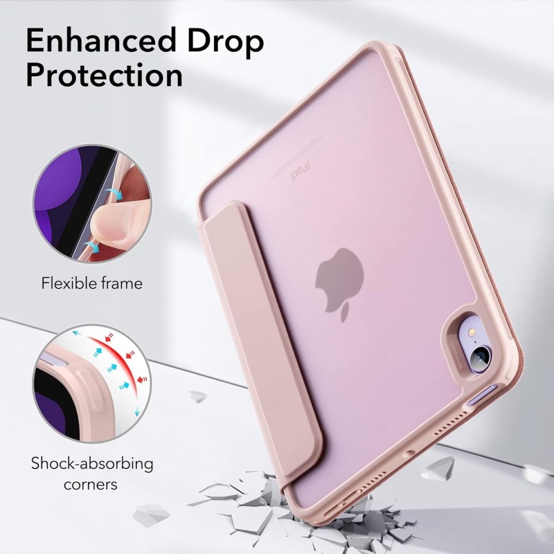 ESR Hybrid Case Compatible with iPad Mini 6 (8.3 inch, 2021), Detachable Magnetic Case for iPad Mini 6 2021, Hard PC Back Cover, Auto Sleep/Wake, Supports Pencil 2, Rebound Series, Frosted Pink ESR Hybrid Case Compatible with iPad Mini 6 (8.3 inch, 2021), Detachable Magnetic Case for iPad Mini 6 2021, Hard PC Back Cover, Auto Sleep/Wake, Supports Pencil 2, Rebound Series, Frosted Pink