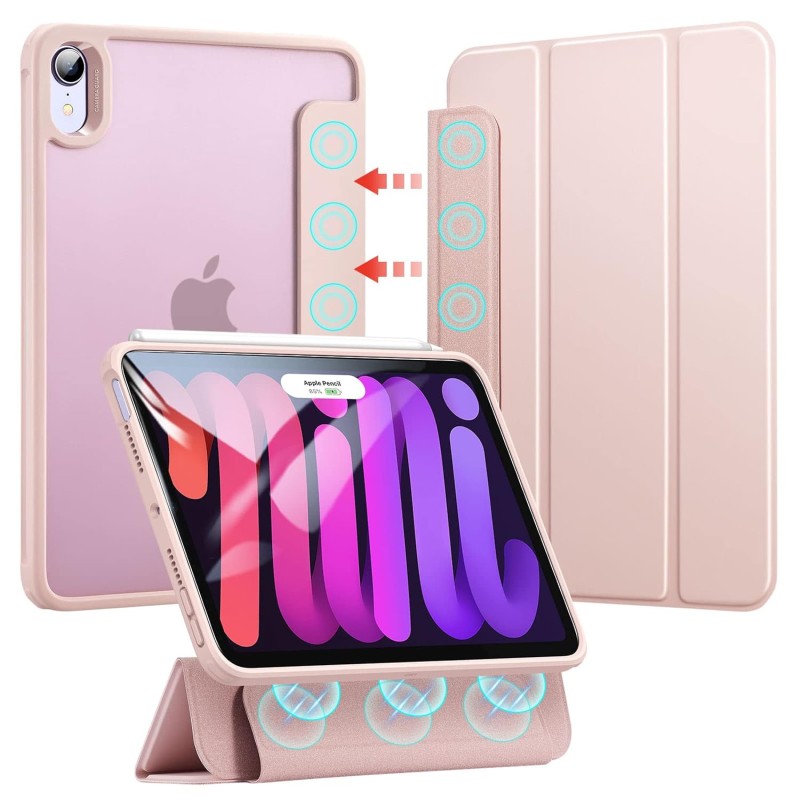 ESR Hybrid Case Compatible with iPad Mini 6 (8.3 inch, 2021), Detachable Magnetic Case for iPad Mini 6 2021, Hard PC Back Cover, Auto Sleep/Wake, Supports Pencil 2, Rebound Series, Frosted Pink ESR Hybrid Case Compatible with iPad Mini 6 (8.3 inch, 2021), Detachable Magnetic Case for iPad Mini 6 2021, Hard PC Back Cover, Auto Sleep/Wake, Supports Pencil 2, Rebound Series, Frosted Pink