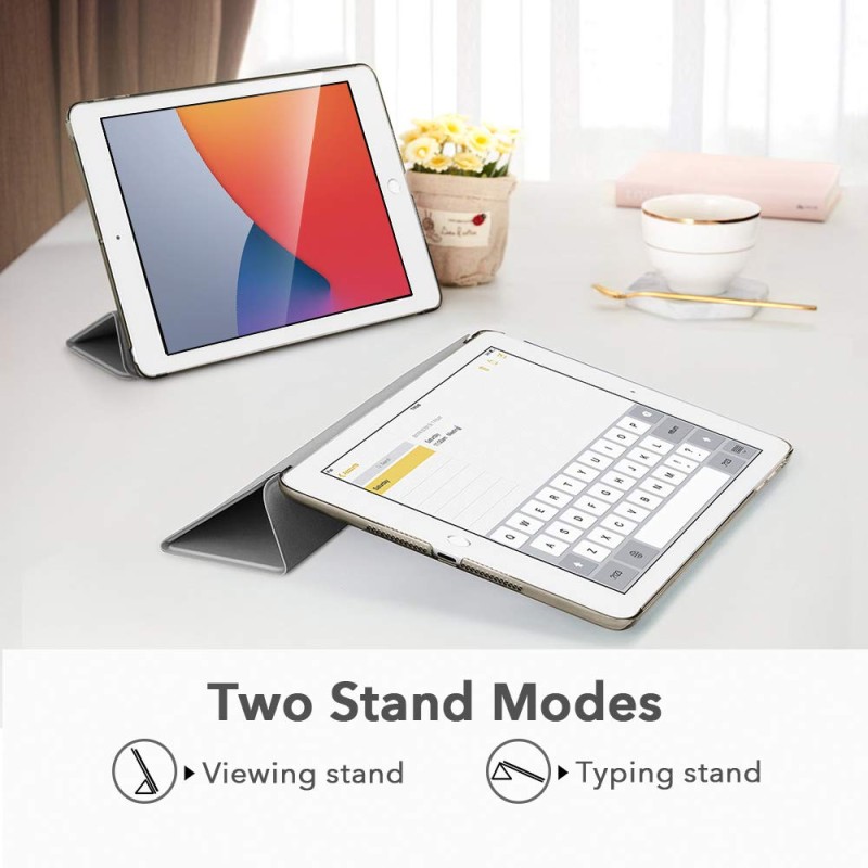 ESR Trifold Case for iPad 9/8/7 Gen (2021, 2020, 2019), Auto Sleep/Wake, Lightweight Hard Case, Trifold Stand, Ascend Series, Gray ESR Trifold Case for iPad 9/8/7 Gen (2021, 2020, 2019), Auto Sleep/Wake, Lightweight Hard Case, Trifold Stand, Ascend Series, Gray