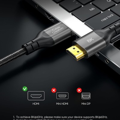 CableCreation 8K HDMI Cable 3.3 Feet, 48Gbps 4K 8K/60Hz HDMI Cable eARC HDR HDCP 2.2 2.3 Compatible with PS5, PS4, Xbox Series X, MacBook Pro 2021, Roku TV, Sony TV, Samsung TV, PC, Laptop, Grey CableCreation 8K HDMI Cable 3.3 Feet, 48Gbps 4K 8K/60Hz HDMI Cable eARC HDR HDCP 2.2 2.3 Compatible with PS5, PS4, Xbox Series X, MacBook Pro 2021, Roku TV, Sony TV, Samsung TV, PC, Laptop, Grey