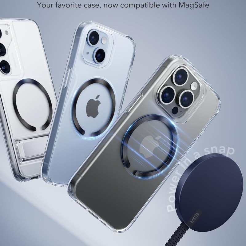 ESR Magnetic Ring 360, Compatible with MagSafe Sticker, Universal Magnetic Kit for iPhone 16/15/14/13/12/11/X Series, Galaxy Samsung ESR Magnetic Ring 360, Compatible with MagSafe Sticker, Universal Magnetic Kit for iPhone 16/15/14/13/12/11/X Series, Galaxy Samsung