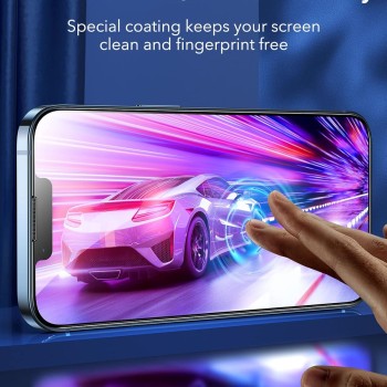 ESR Armorite Screen Protector Compatible with iPhone 13 Pro Max,110 lb of Force Resistance, Ultra-Tough Tempered-Glass with Speaker Shield, Easy Installation Frame, 2 Pack