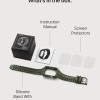 Fullmosa Apple Watch 44mm Rugged Silicone Band/Straps with Screen Protector and Bumper Case for Men, Compatible with Apple Watch Series 8 | 7 (45mm/41mm) | SE2 | 6 | SE | 5 | 4 (44mm/40mm) - Army Green [Watch NOT Included]