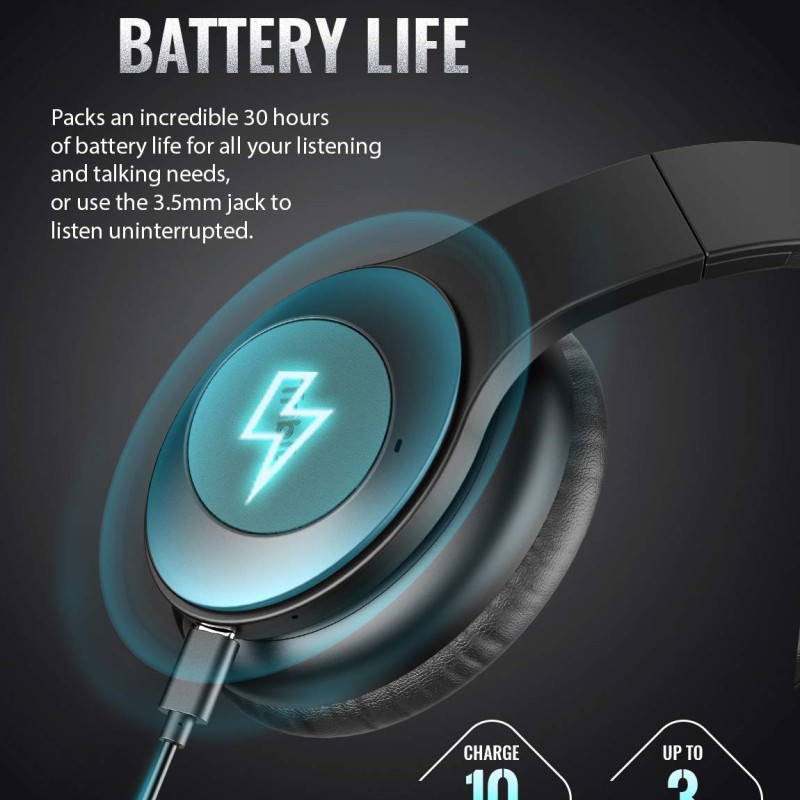 Tribit QuietPlus Wireless Bluetooth Headphones Over Ear with Mic,Active Noise Cancelling Headphone with 5.0 Bluetooth Technology,30 Hrs Playtime,CVC8.0 Hi-Fi Sound,Headsets for Airplane/Travel/Work Tribit QuietPlus Wireless Bluetooth Headphones Over Ear with Mic,Active Noise Cancelling Headphone with 5.0 Bluetooth Technology,30 Hrs Playtime,CVC8.0 Hi-Fi Sound,Headsets for Airplane/Travel/Work
