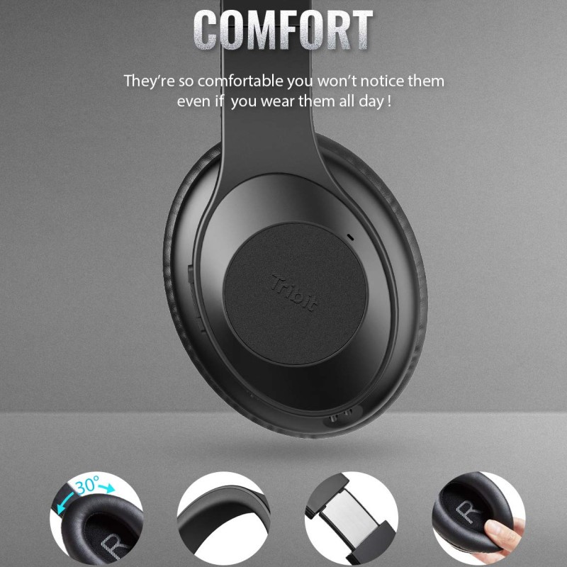 Tribit QuietPlus Wireless Bluetooth Headphones Over Ear with Mic,Active Noise Cancelling Headphone with 5.0 Bluetooth Technology,30 Hrs Playtime,CVC8.0 Hi-Fi Sound,Headsets for Airplane/Travel/Work Tribit QuietPlus Wireless Bluetooth Headphones Over Ear with Mic,Active Noise Cancelling Headphone with 5.0 Bluetooth Technology,30 Hrs Playtime,CVC8.0 Hi-Fi Sound,Headsets for Airplane/Travel/Work