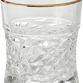Morocco Juice Glass 230 ml - Set of 6 Pcs YG1688 - With Gold Line 