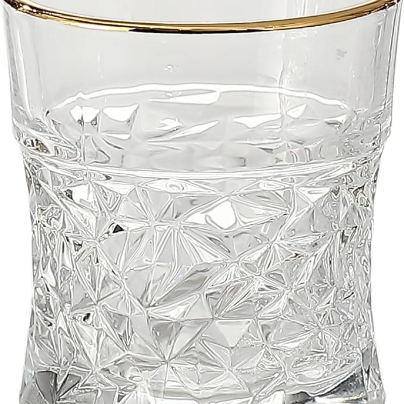 Morocco Juice Glass 230 ml - Set of 6 Pcs YG1688 - With Gold Line Morocco Juice Glass 230 ml - Set of 6 Pcs YG1688 - With Gold Line