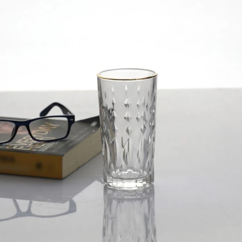 Tokyo Water Glass 290 ml - Set of 6 Pc YG1693 - With Gold Line 