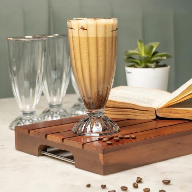 California Falooda Glass 370 ml - Set of 4 Pcs with Gold Line YG1876 California Falooda Glass 370 ml - Set of 4 Pcs with Gold Line YG1876