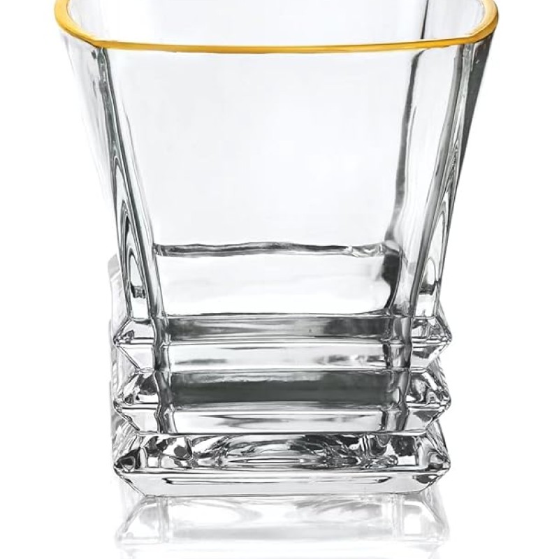 Crystal Whisky Glass 350ml - Set of 6 Pcs YG19545 - With Gold Line Crystal Whisky Glass 350ml - Set of 6 Pcs YG19545 - With Gold Line