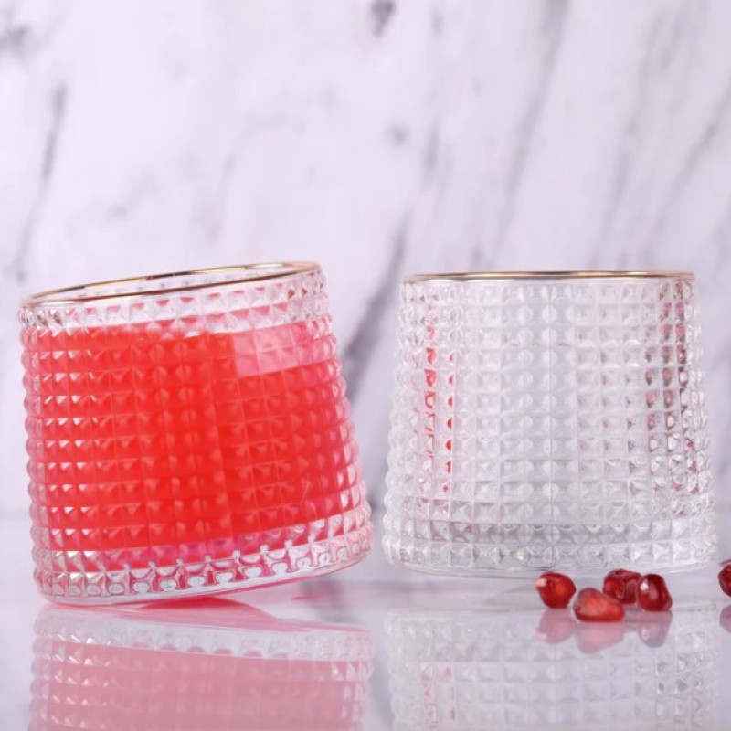 Crystal Rolling Juice Glass - 165 ml Set of 6 Pcs YG19549 -With Gold Line Crystal Rolling Juice Glass - 165 ml Set of 6 Pcs YG19549 -With Gold Line