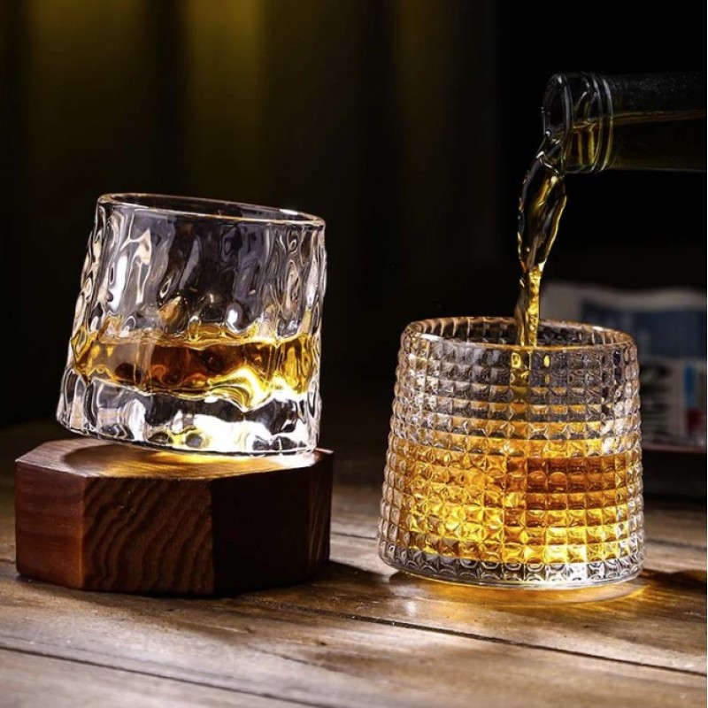 Crystal Rolling Juice Glass - 165 ml Set of 6 Pcs YG19549 -With Gold Line Crystal Rolling Juice Glass - 165 ml Set of 6 Pcs YG19549 -With Gold Line