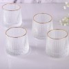 Crystal Rolling Juice Glass - 165 ml Set of 6 Pcs YG19549 -With Gold Line Crystal Rolling Juice Glass - 165 ml Set of 6 Pcs YG19549 -With Gold Line