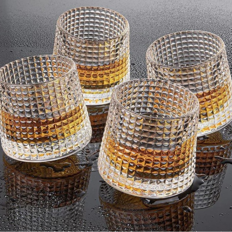 Crystal Rolling Juice Glass - 165 ml Set of 6 Pcs YG19549 -With Gold Line Crystal Rolling Juice Glass - 165 ml Set of 6 Pcs YG19549 -With Gold Line