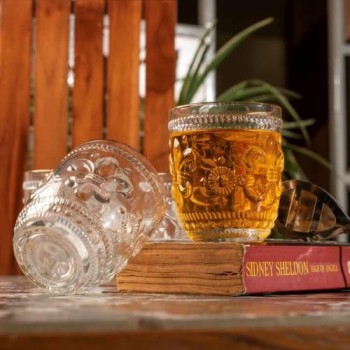 Crystal Whisky Glass - 340 ml Set of 6 Pc YG19554 - With Gold Line Crystal Whisky Glass - 340 ml Set of 6 Pc YG19554 - With Gold Line