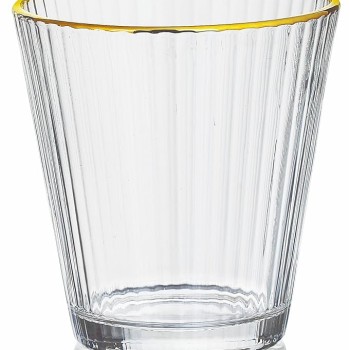 Crystal Whisky Glass 315ML Set of 6 Pcs YG19557 - With Gold Line