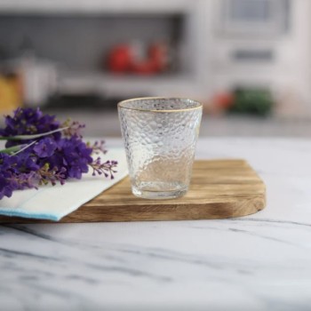 Crystal Whisky Glass 315ml Set of 6 Pcs YG19558 - With Gold Line Crystal Whisky Glass 315ml Set of 6 Pcs YG19558 - With Gold Line