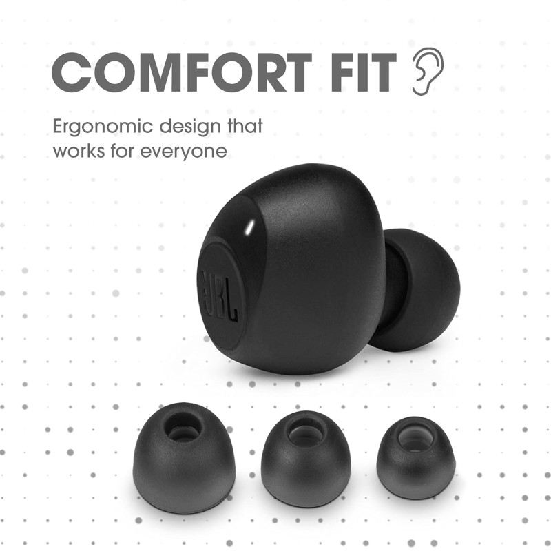 JBL C115 True Wireless in Ear Earbuds with Mic, Jumbo 21 Hours Playtime with Quick Charge, True Bass, Dual Connect, Bluetooth 5.0, Type C and Voice Assistant Support for Mobile Phones (Black) JBL C115 True Wireless in Ear Earbuds with Mic, Jumbo 21 Hours Playtime with Quick Charge, True Bass, Dual Connect, Bluetooth 5.0, Type C and Voice Assistant Support for Mobile Phones (Black)