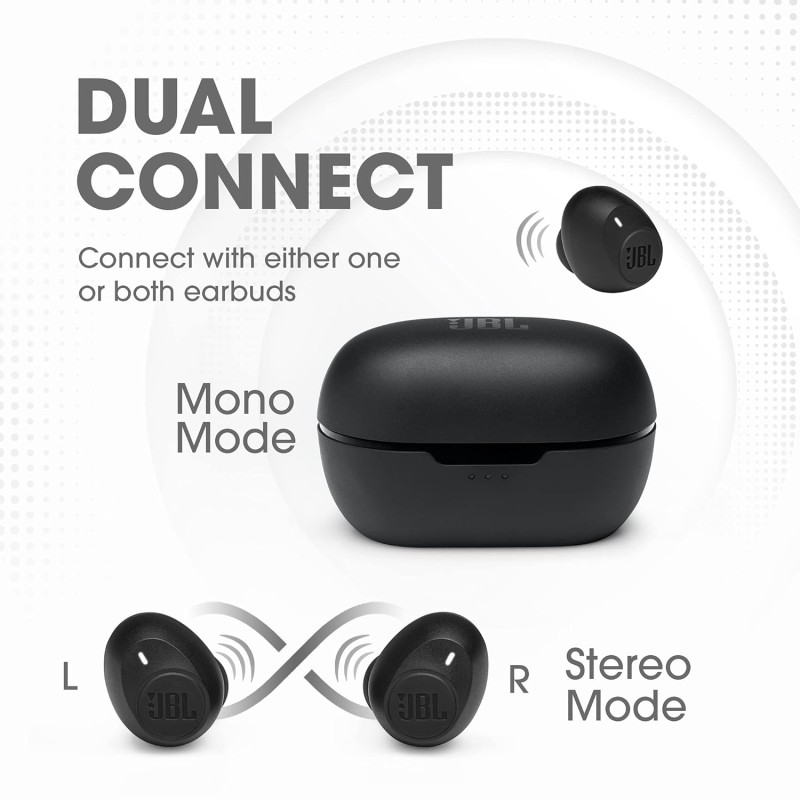 JBL C115 True Wireless in Ear Earbuds with Mic, Jumbo 21 Hours Playtime with Quick Charge, True Bass, Dual Connect, Bluetooth 5.0, Type C and Voice Assistant Support for Mobile Phones (Black) JBL C115 True Wireless in Ear Earbuds with Mic, Jumbo 21 Hours Playtime with Quick Charge, True Bass, Dual Connect, Bluetooth 5.0, Type C and Voice Assistant Support for Mobile Phones (Black)