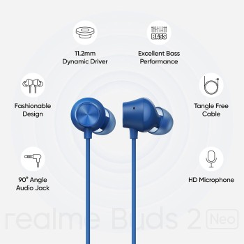 realme Buds 2 Neo Wired in Ear Earphones with Mic (Blue) realme Buds 2 Neo Wired in Ear Earphones with Mic (Blue)