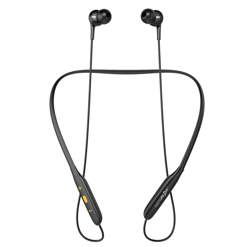 INSTAPLAY INSTABUDS in-Ear Bluetooth 5.0 Wireless Headphones with Extra Bass Stereo Sound, 12Hrs Playtime, Lightweight Neckband, Sweat-Resistant Magnetic Earbuds, Voice Assistant & with Mic - (Gold) INSTAPLAY INSTABUDS in-Ear Bluetooth 5.0 Wireless Headphones with Extra Bass Stereo Sound, 12Hrs Playtime, Lightweight Neckband, Sweat-Resistant Magnetic Earbuds, Voice Assistant & with Mic - (Gold)