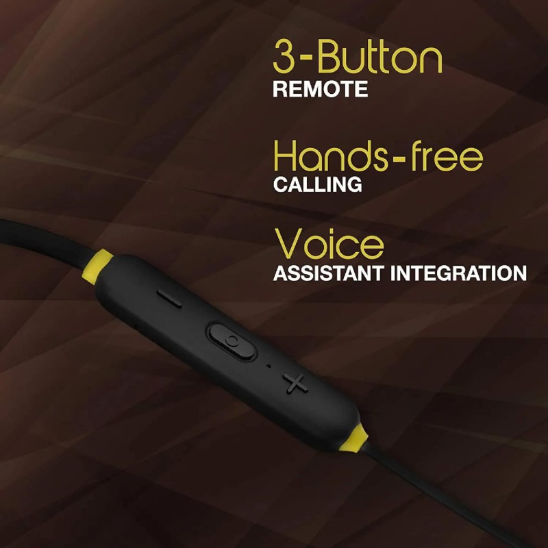 Infinity - JBL Glide 120, in Ear Wireless Earphones with Mic, Deep Bass, Dual Equalizer, 12mm Drivers, Premium Metal Earbuds, Comfortable Flex Neckband, Bluetooth 5.0, IPX5 Sweatproof (Black & Yellow) Infinity - JBL Glide 120, in Ear Wireless Earphones with Mic, Deep Bass, Dual Equalizer, 12mm Drivers, Premium Metal Earbuds, Comfortable Flex Neckband, Bluetooth 5.0, IPX5 Sweatproof (Black & Yellow)