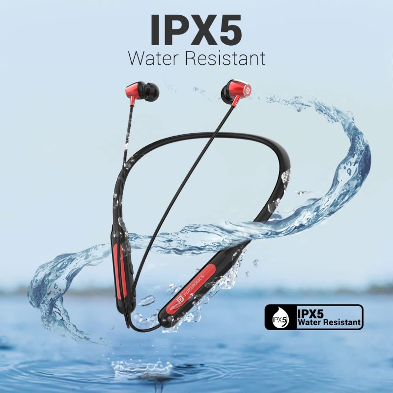 Portronics Harmonics Z3 Wireless Bluetooth 5.3 Neckband in Ear Earphones with Mic, 30 Hrs Playtime, Magnetic Latch, IPX5 Water Resistant, Type C Fast Charging(Red) Portronics Harmonics Z3 Wireless Bluetooth 5.3 Neckband in Ear Earphones with Mic, 30 Hrs Playtime, Magnetic Latch, IPX5 Water Resistant, Type C Fast Charging(Red)
