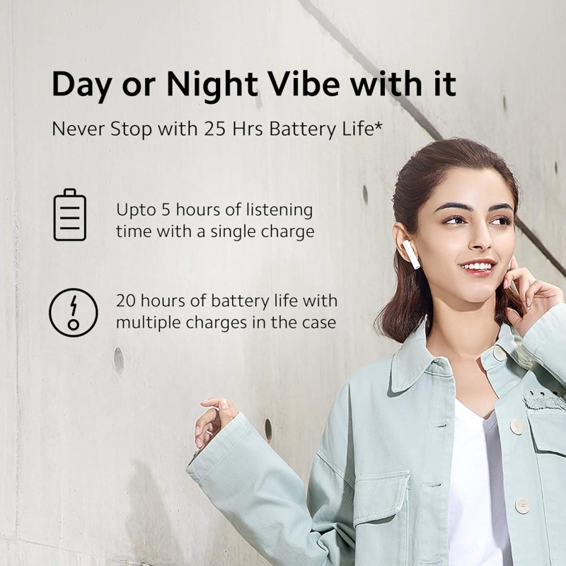 Mi True Wireless Earphones 2C with Dual Mic Environmental Noise Cancellation, 14.2 Dynamic Driver & up to 20hrs of Playback Mi True Wireless Earphones 2C with Dual Mic Environmental Noise Cancellation, 14.2 Dynamic Driver & up to 20hrs of Playback