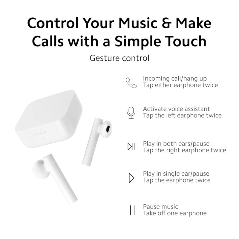 Mi True Wireless Earphones 2C with Dual Mic Environmental Noise Cancellation, 14.2 Dynamic Driver & up to 20hrs of Playback Mi True Wireless Earphones 2C with Dual Mic Environmental Noise Cancellation, 14.2 Dynamic Driver & up to 20hrs of Playback