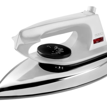 USHA Aluminium Ei 2802 1000 Watts Ultra Light Weight Dry Iron With Non-Stick Soleplate (White)
