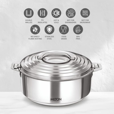 Milton Galaxia 3500 Stainless Steel Casserole, 3.3 litres, Silver