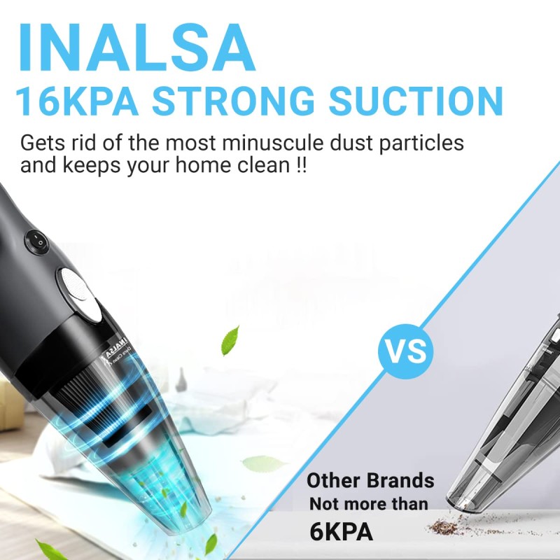 INALSA Vacuum Cleaner for Home & Car,Powerful 800 W Motor,16Kpa Suction,Handheld Vacuum Cleaner,Hepa Filter, Mini Small Vacuum Cleaner,Sofa Cleaner,Portable Vacuum Cleaner,Vaccine cleaner(Dura Clean)