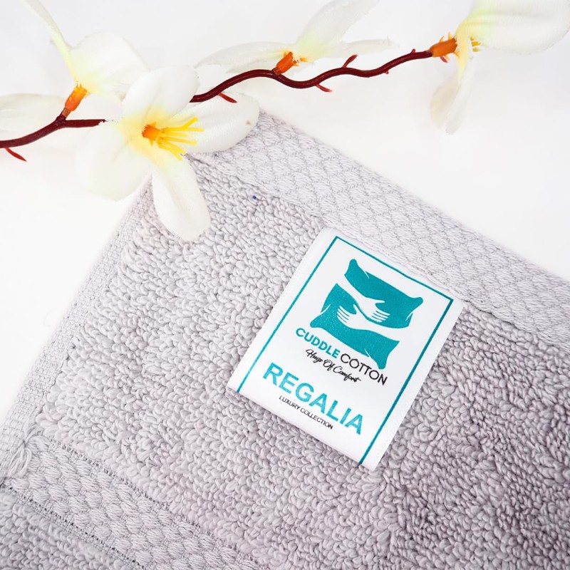 Cuddle Cotton Regalia Zero Twist Bath Towel, 600 GSM, 75 cm x 150 cm, Dove Grey