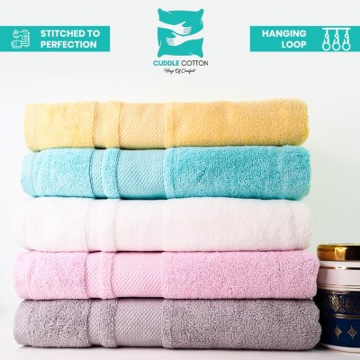 Cuddle Cotton Regalia Zero Twist Bath Towel, 600 GSM, 75 cm x 150 cm, Pearl White