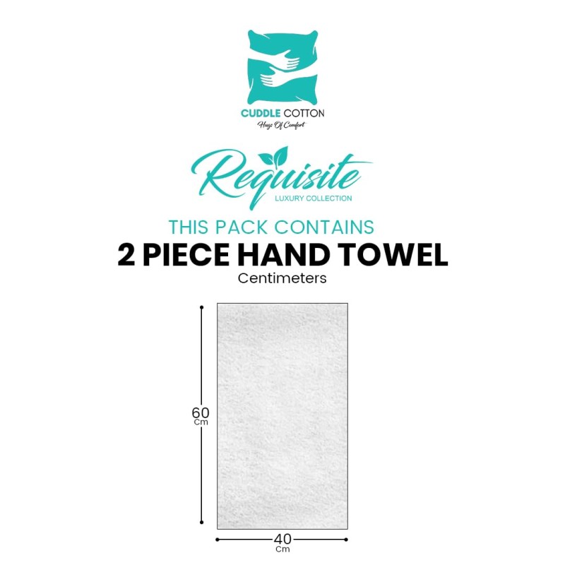 Cuddle Cotton Requisite Hand Towel Set of 2, 40 cm x 60 cm, 400 GSM, Emerald Green 100% Cotton