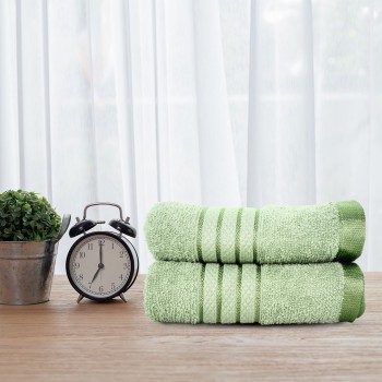 Cuddle Cotton Requisite Hand Towel Set of 2, 40 cm x 60 cm, 400 GSM, Emerald Green 100% Cotton