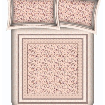 Bella Casa, Double Bedsheet Set with 2 Pillow Covers 100% Cotton -Rajputana