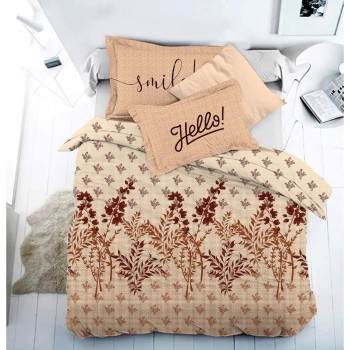 Bella Casa, Double Bedsheet Set with 2 Pillow Covers 100% Cotton -Russian Beauty