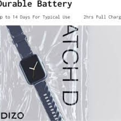 DIZO Watch D 1.8 inch Dynamic display with 550nits brightness (by realme techLife) (Blue Strap, Free Size)