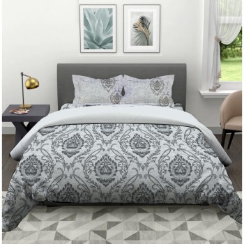 Bella Casa, Double Bedsheet Set with 2 Pillow Covers - Cotton -Sentosa