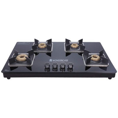 Wonderchef Octavia 4 Burner Glass Hob Top Manual Cooktop , Manual Hob Top | Manual Ignition | Forged Brass Burners | Stainless Steel Drip Tray | Anti-Skid Legs | Large & Heavy Pan support | LPG compatible | Black steel frame | 2 Year Warranty | Black Wonderchef Octavia 4 Burner Glass Hob Top Manual Cooktop , Manual Hob Top | Manual Ignition | Forged Brass Burners | Stainless Steel Drip Tray | Anti-Skid Legs | Large & Heavy Pan support | LPG compatible | Black steel frame | 2 Year Warranty | Black