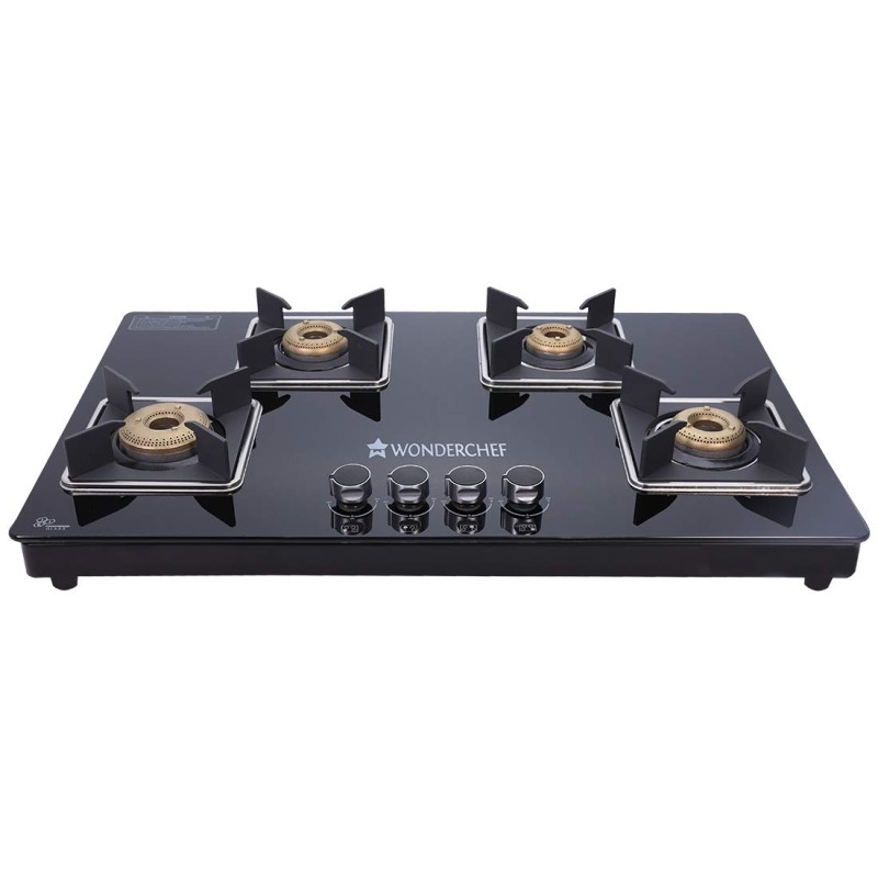 Wonderchef Octavia 4 Burner Glass Hob Top Manual Cooktop , Manual Hob Top | Manual Ignition | Forged Brass Burners | Stainless Steel Drip Tray | Anti-Skid Legs | Large & Heavy Pan support | LPG compatible | Black steel frame | 2 Year Warranty | Black Wonderchef Octavia 4 Burner Glass Hob Top Manual Cooktop , Manual Hob Top | Manual Ignition | Forged Brass Burners | Stainless Steel Drip Tray | Anti-Skid Legs | Large & Heavy Pan support | LPG compatible | Black steel frame | 2 Year Warranty | Black