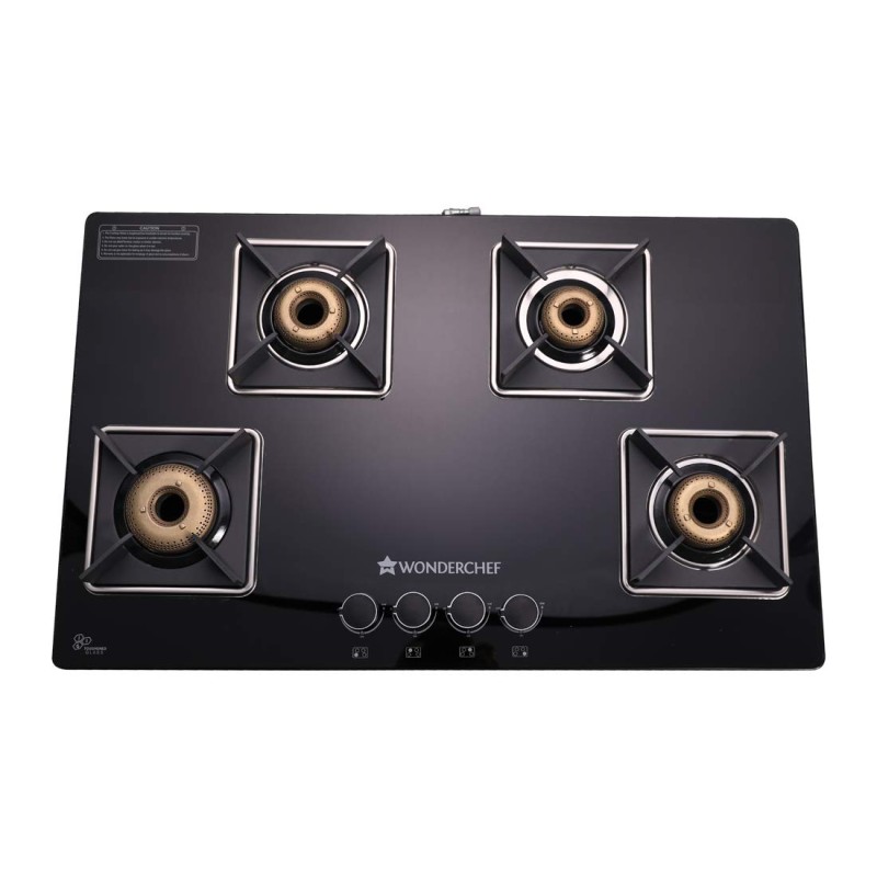 Wonderchef Octavia 4 Burner Glass Hob Top Manual Cooktop , Manual Hob Top | Manual Ignition | Forged Brass Burners | Stainless Steel Drip Tray | Anti-Skid Legs | Large & Heavy Pan support | LPG compatible | Black steel frame | 2 Year Warranty | Black Wonderchef Octavia 4 Burner Glass Hob Top Manual Cooktop , Manual Hob Top | Manual Ignition | Forged Brass Burners | Stainless Steel Drip Tray | Anti-Skid Legs | Large & Heavy Pan support | LPG compatible | Black steel frame | 2 Year Warranty | Black