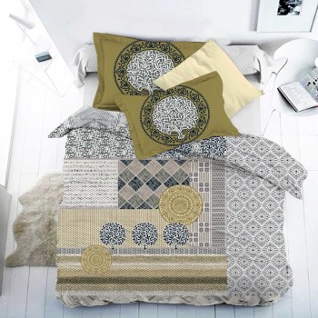 Bella Casa, Double Bedsheet Set with 2 Pillow Covers 100% Cotton -Wonder