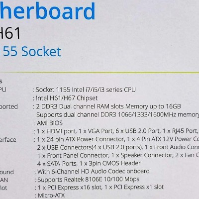 Zebronics H61 Motherboard Zebronics H61 Motherboard